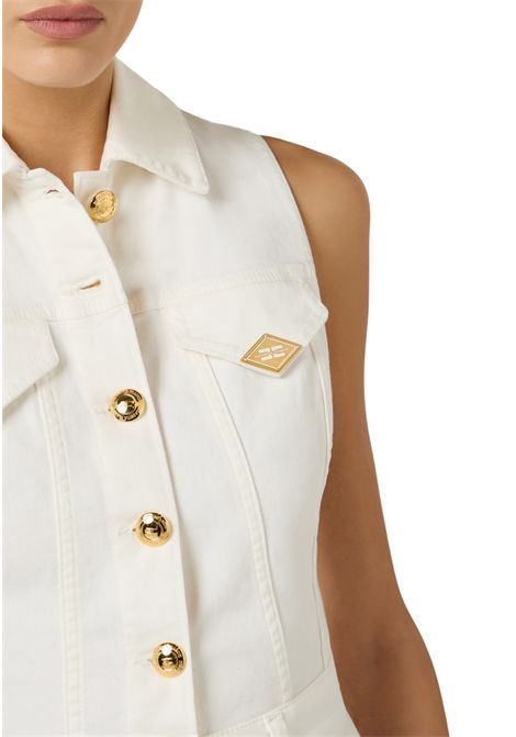 Tuta in denim con dettaglio logo ELISABETTA FRANCHI | Tute | TJ45N61E2360