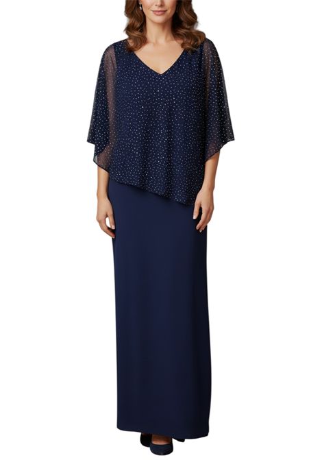 Long dress with rhinestone cape FRANK LYMAN | dress | 268193302