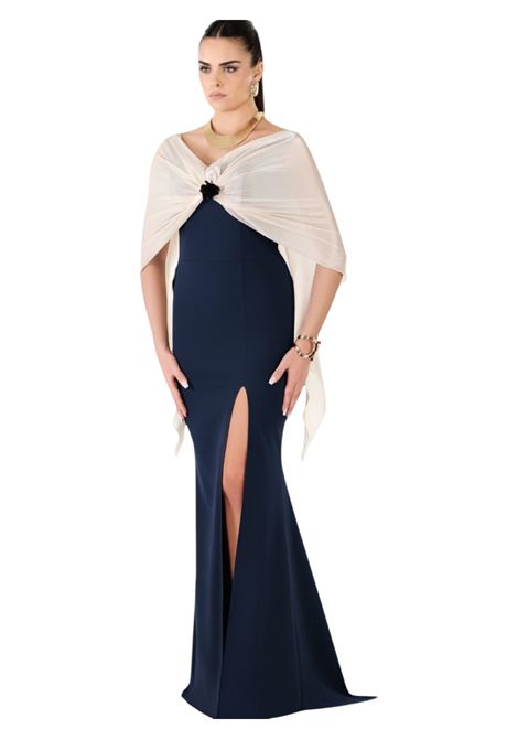Mermaid dress with contrasting built-in cape IMPERO | dress | AH50232