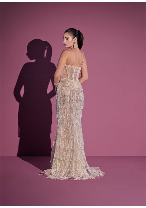 long dress with jewelled fringes IMPERO | dress | KD2512CAMPIONE