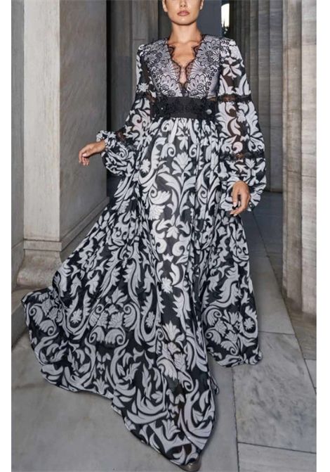 Abito lungo fantasia barocca MISCHALIS | Abiti | A4 86493