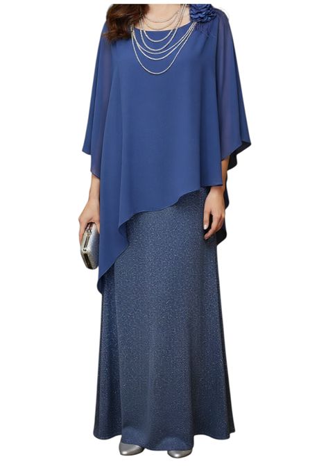 Long dress with built-in cape MUSANI | dress | RR50010327