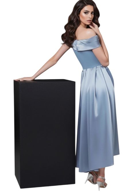 Longuette sheath dress with overskirt and floral appliqués MUSANI | dress | RR53002527