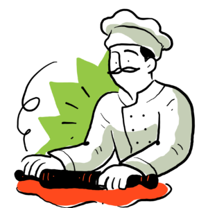 chef rolling dough icon