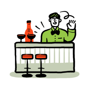 Bartender illustration.