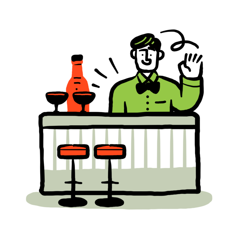 Bartender illustration.