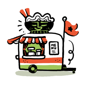 Food trailer illustration.