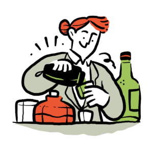 Female bartender FLIP illustration.