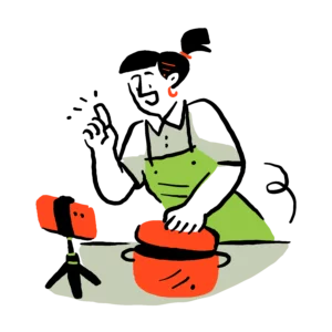 Person baking on counter.