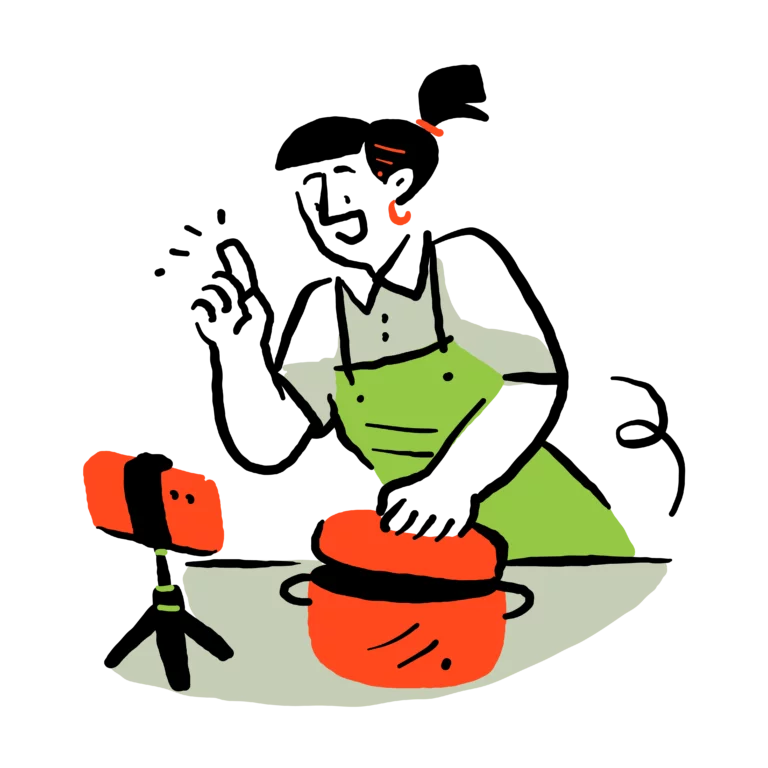 Person baking on counter.