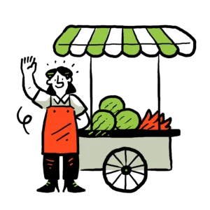 Woman at vendor