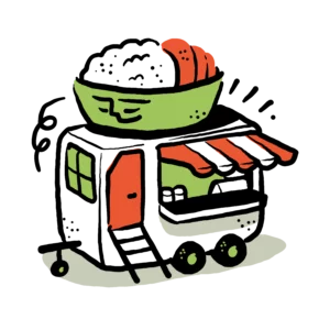 Food trailer illustration.