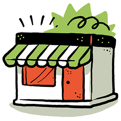 An illustration of a brick and mortar building.