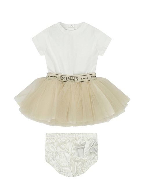 Abito con tulle Balmain | BX1121T002109BC