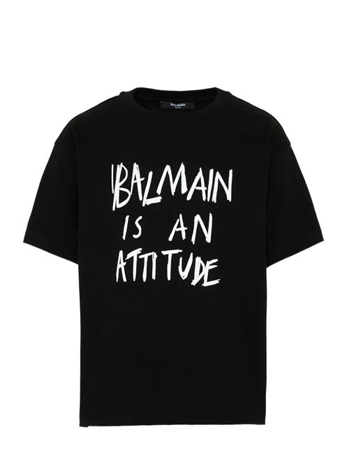 T-shirt con stampa Balmain | BZ8H01Z3672930BC