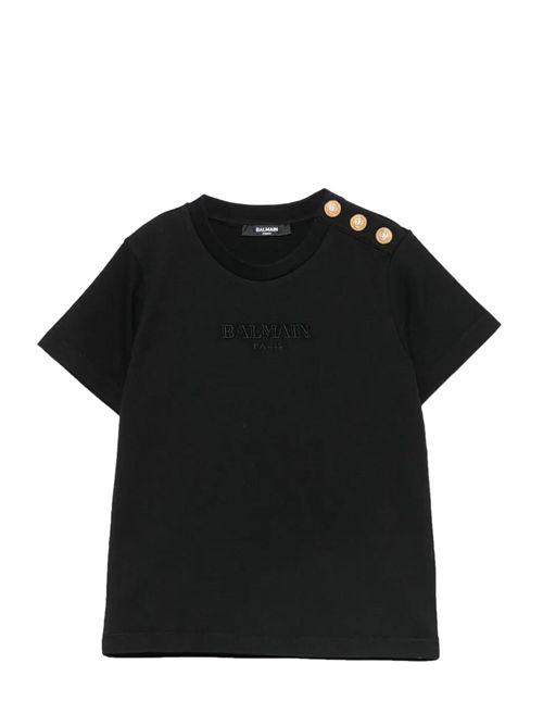 T-shirt con bottoni goffrati Balmain | BZ8I81Z3672930OR