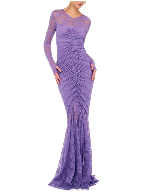 Abito con drappeggio Norma Kamali | ST2263FBT68889LAVENDER