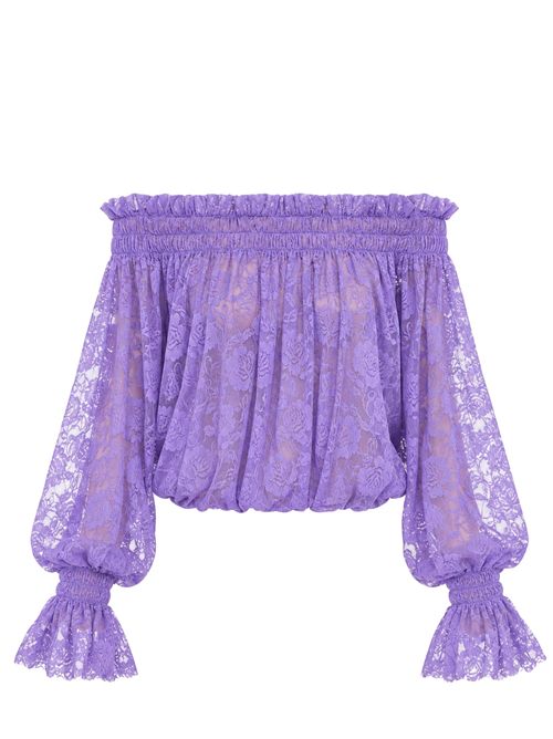 Top in pizzo Norma Kamali | ST2266FBU29889LAVENDER