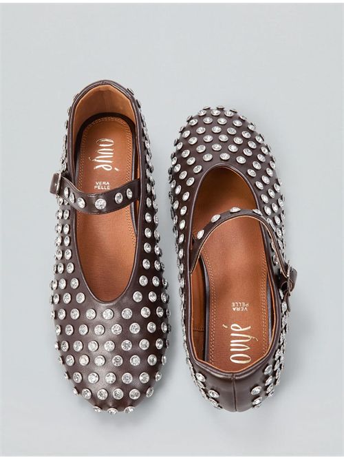 Ballerina in pelle OVYE' MI | GGGD182MORO-ARGENTO
