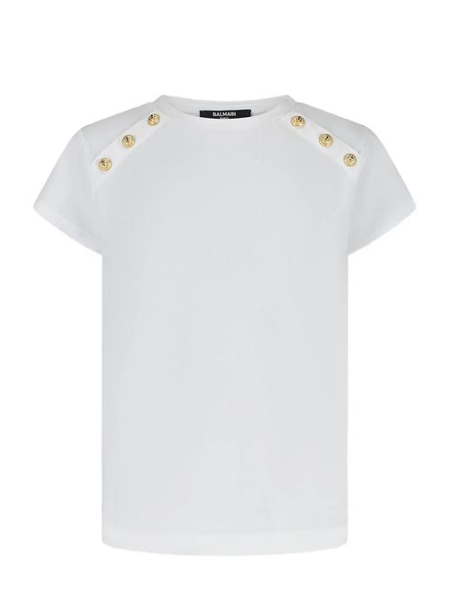 T-shirt con bottoni Balmain | BY8A41Z3277100OR