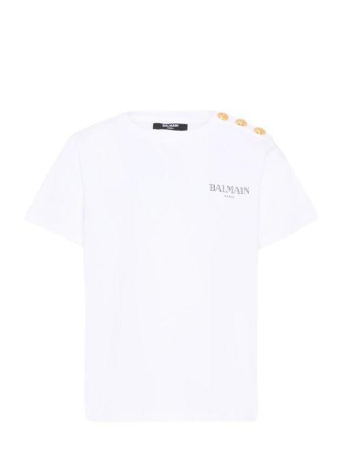 T-shirt con bottoni Balmain | BY8Q21Z3672100NE