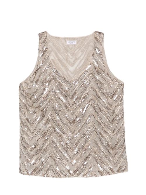 Top con paillettes Brunello Cucinelli | MF940HN602C9504