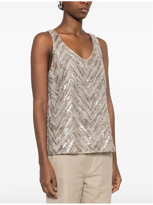 Top con paillettes Brunello Cucinelli | MF940HN602C9504