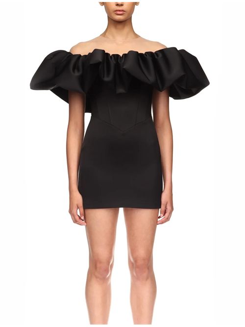 Abito con spalline a sbuffo David Koma | RE26DK18DBLACK