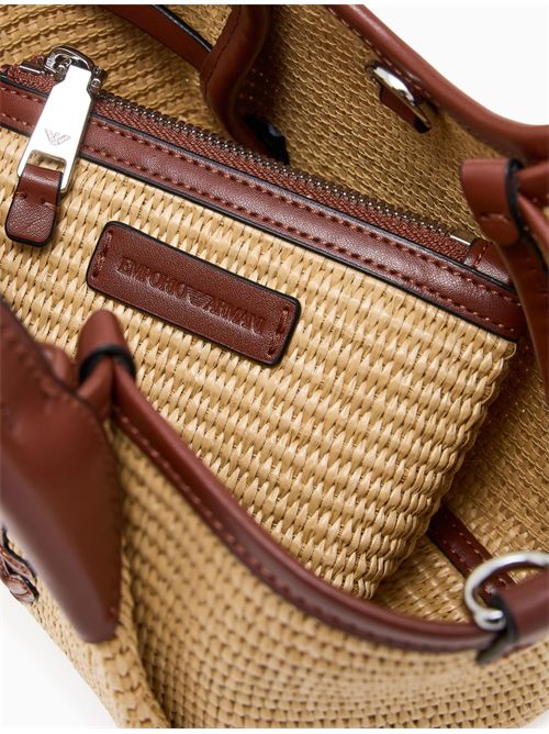 Shopper piccola in paglia Emporio Armani | EW001011AF25819M1334