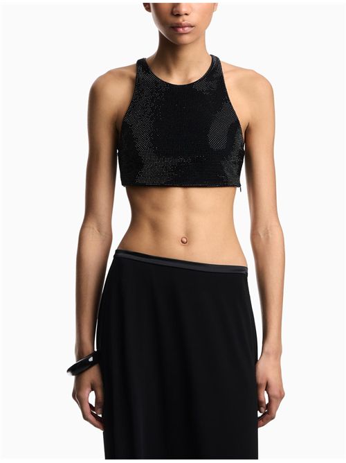 Crop top con strass Emporio Armani | EW005163AF22709UC001