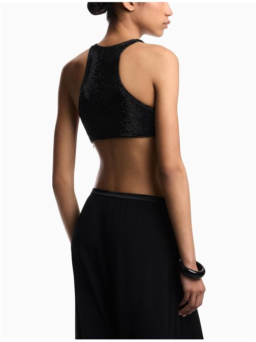 Crop top con strass Emporio Armani | EW005163AF22709UC001