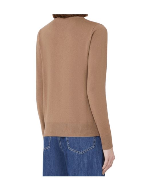 Maglia da donna in pura lana, scollo a V, manica lunga, colore cammello S MAX MARA | 9366085106002