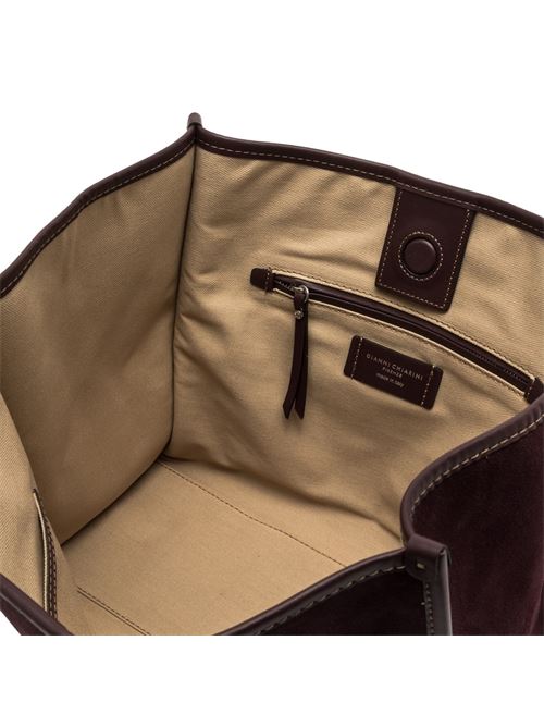 Borsa da donna shopping in pelle scamosciata color amarone GIANNI CHIARINI | 8990CMPL7580
