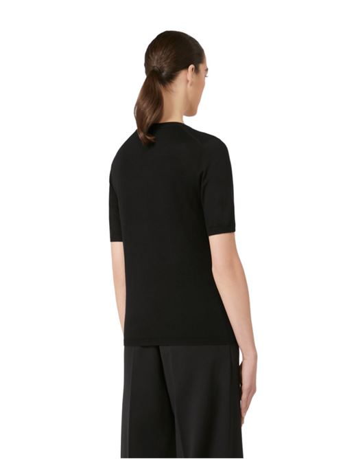 Maglia da donna in pura lana , girocollo, mezza manica, colore nero MAX MARA | 1366165106002