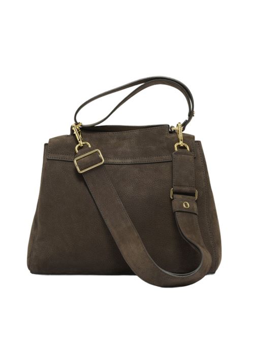 Borsa da donna da portare a mano, a spalla oppure a tracolla in morbida pelle nubuk martellata, color testa di moro ORCIANI | BT2006RT.MORO