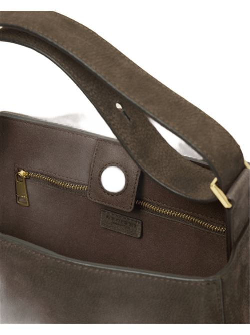 Borsa da donna da portare a mano, a spalla oppure a tracolla in morbida pelle nubuk martellata, color testa di moro ORCIANI | BT2006RT.MORO