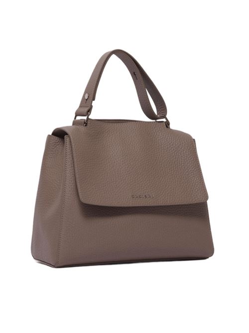 Borsa da donna da portare a mano, a spalla oppure a tracolla in morbida pelle martellata, colore taupe ORCIANI | BT2006SOF20WTAU
