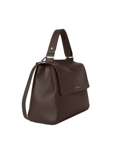 Borsa da donna da portare a mano, a spalla oppure a tracolla in morbida pelle martellata, colore testa di moro ORCIANI | BT2006SOF20WTMO