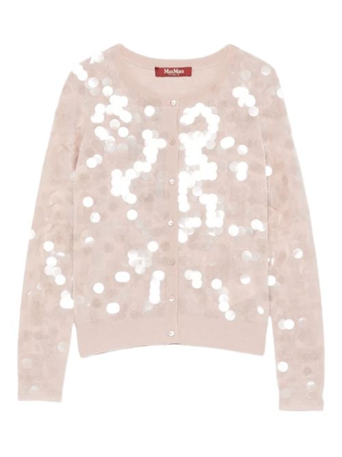 Cardigan da donna in pura lana con paillettes, colore rosa MAX MARA STUDIO | 6346051106002