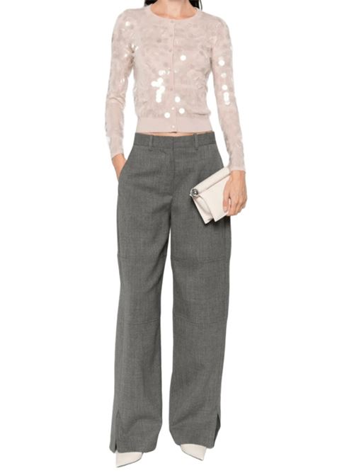 Cardigan da donna in pura lana con paillettes, colore rosa MAX MARA STUDIO | 6346051106002