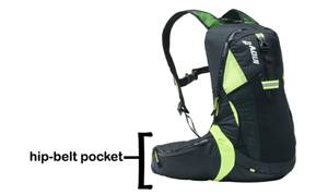 Hip pockets on Backpacks