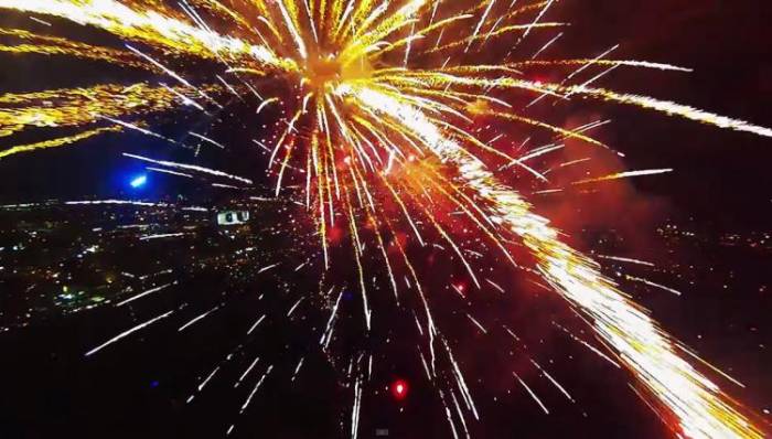 Man Flies Drone Through Fireworks, The Results Are Spectacular