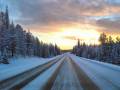 Snowy road winter