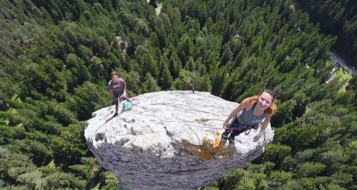 Climb 300-Foot Spire In Drone Footage