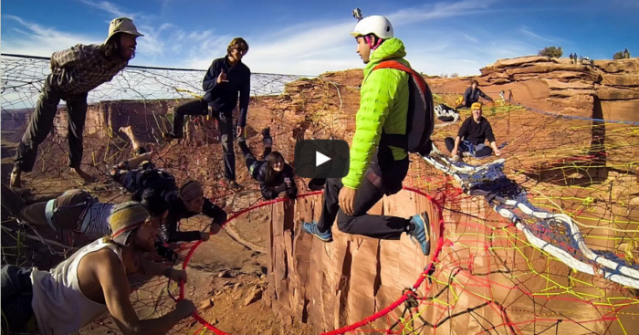 Vertigo Inducing ‘Space Net’ BASE Jump