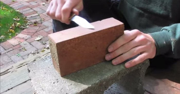 Sharpen Knives On Brick, Cinder Block