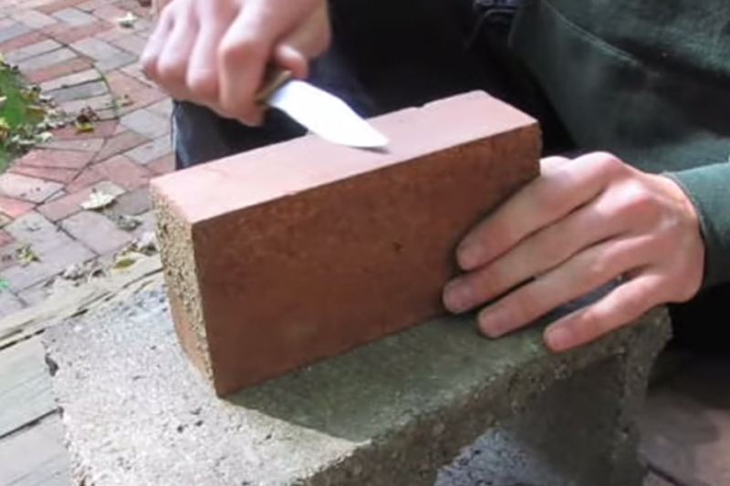 Sharpen Knives On Brick, Cinder Block