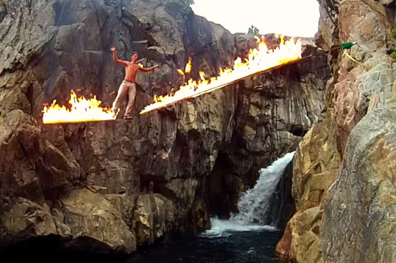 The Flaming Slackline
