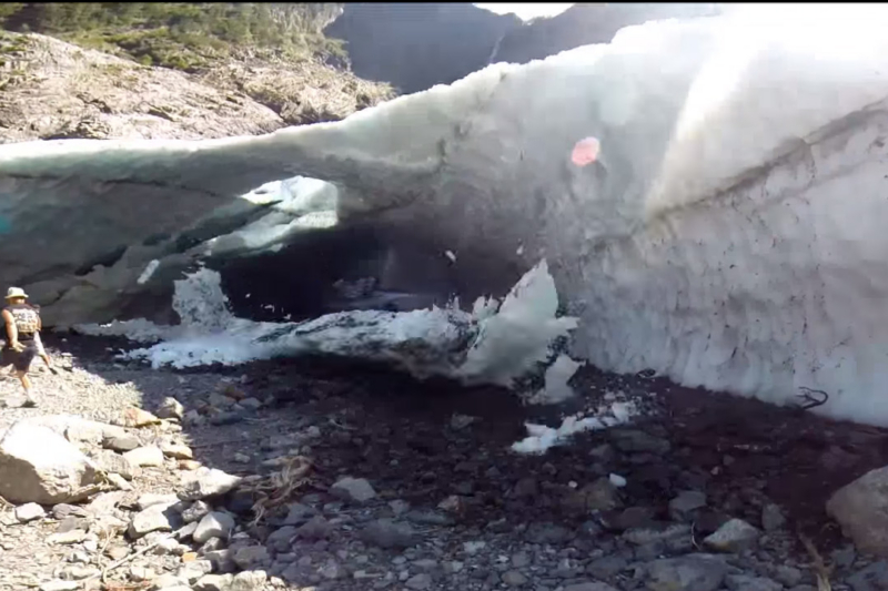 Stunning Video Of Ice Cave Collapse Sunday