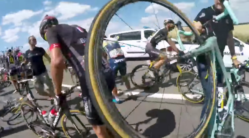 Tour De France Crash: Mechanic Picks Up Pieces
